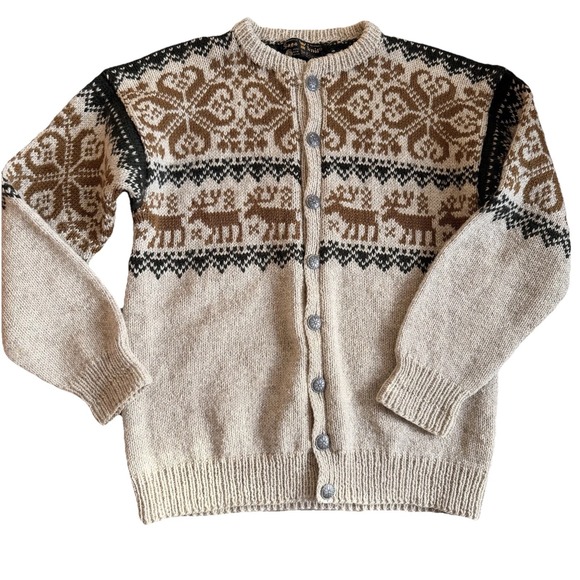 Saga Knit Other - Vintage Hand Knitted SAGA KNIT Pure New WoolSweater Unisex Made in Norway SZ-S/M